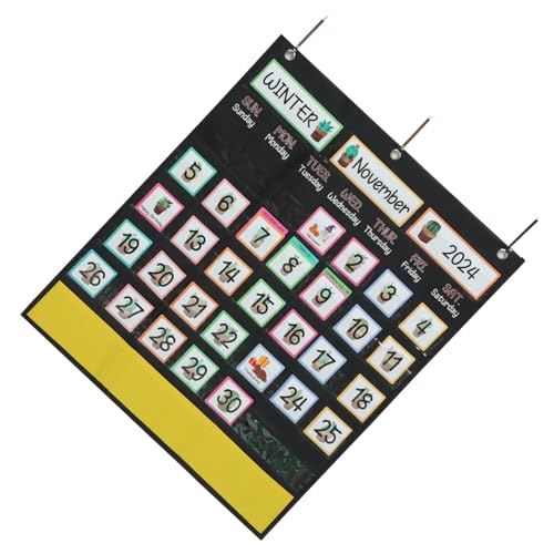 VINTORKY Wandkalender Pocket Chart mit Wochenübersicht und Lernkalender für Montessori Kalender für Zuhause und Klassenzimmer Bunte Organisationstasche für Schule und Familie VINTORKY Wandkalender Pocket Chart mit Wochenübersicht und Lernkalender für Montessori Kalender für Zuhause und Klassenzimmer Bunte Organisationstasche für Schule und Familie von VINTORKY