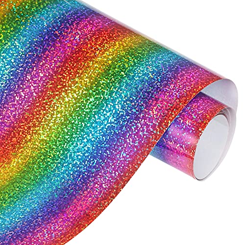 VINYL FROG Holografisches Wärmetransfer-Vinyl, 30,5 cm x 1,5 m, Regenbogenfarben, Gemustert, Zum Aufbügeln, HTV für DIY-Kleidung und Andere Stoffe VINYL FROG Holografisches Wärmetransfer-Vinyl, 30,5 cm x 1,5 m, Regenbogenfarben, Gemustert, Zum Aufbügeln, HTV für DIY-Kleidung und Andere Stoffe von VINYL FROG