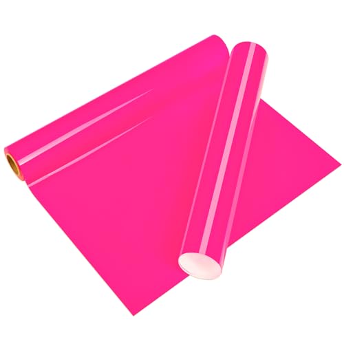VINYL FROG Wärmetransfer-Rolle, HTV, 30,5 cm x 1,5 m, Hot Pink, zum Aufbügeln für T-Shirts, Heißpresse und Basteldesigns von VINYL FROG