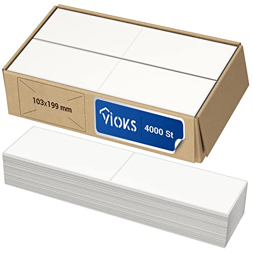 VIOKS Etiketten Selbstklebend 4000x Klebeetiketten zum Beschriften 100x200mm für Labeldrucker DHL Etikettendrucker/Druckerpapier Aufkleber zum Beschriften - Selbstklebende Etiketten zum Beschriften von VIOKS