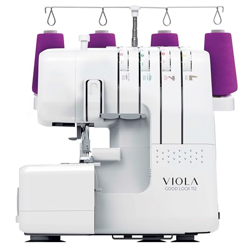 VIOLA Look T12 Overlock Nähmaschine mit 12 Stichen, Overlock mit Differential, Freiarmnähen von VIOLA