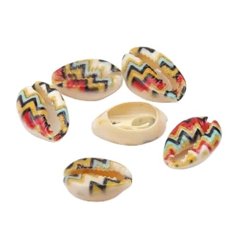 10-20mm bunte Muster Muschelform Perlen für DIY Handwerk Schmuck handgemachte Halskette Armband Charm Zubehör 10-30Stk-B04151-10Stk von VIOLK