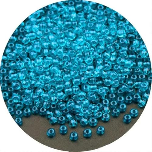 2/3/4 mm transparente Glasperlen, bunte, runde Abstandsperlen für die Herstellung von DIY-Schmuckarmbändern, Zubehör-Pfauenblau, 25–2 mm, 27.000 Stück von VIOLK