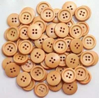 50 Stück Größe: 10 mm – 25 mm Natürliche Holzknöpfe mit 4 Löchern für Kleidungsdekoration, Holzknopf, Nähzubehör (SS-922)-Rotbeige-25 mm von VIOLK
