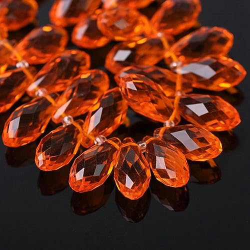 Einfarbiges, tropfenförmiges, facettiertes Kristallglas, 12 x 6 mm, 16 x 8 mm, 20 x 10 mm, oben gebohrt, Anhänger, Tropfen, lose Perlen für Schmuckherstellung, DIY, Orange Einfarbiges, tropfenförmiges, facettiertes Kristallglas, 12 x 6 mm, 16 x 8 mm, 20 x 10 mm, oben gebohrt, Anhänger, Tropfen, lose Perlen für Schmuckherstellung, DIY, Orange von VIOLK