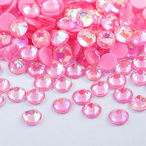 Glas-Strasssteine in allen Größen, bunt, nachtleuchtend, Neon, nicht Hotfix-Strass-Glitzerkristalle für Nail-Art-Zubehör, F0170-Lt.lt.pink Luminous-SS16-1440 Stück von VIOLK
