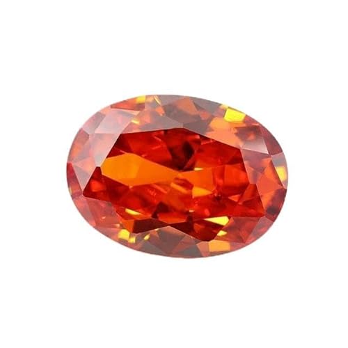 Kubischer Zirkonia-Stein, mehrfarbig, ovale Form, Brillantschliff, lose CZ-Steine, synthetische Edelsteine, Perlen für Schmuck, 2 x 3–13 x 18 mm, AAAAA-Orange-12 x 14 mm, 10 Stück von VIOLK