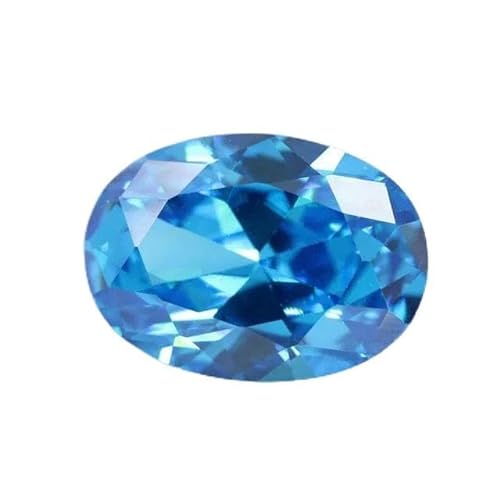Kubischer Zirkonia-Stein, mehrfarbig, ovale Form, Brillantschliff, lose CZ-Steine, synthetische Edelsteine, Perlen für Schmuck, 2 x 3–13 x 18 mm, AAAAA-aquablue-4 x 6 mm, 50 Stück von VIOLK