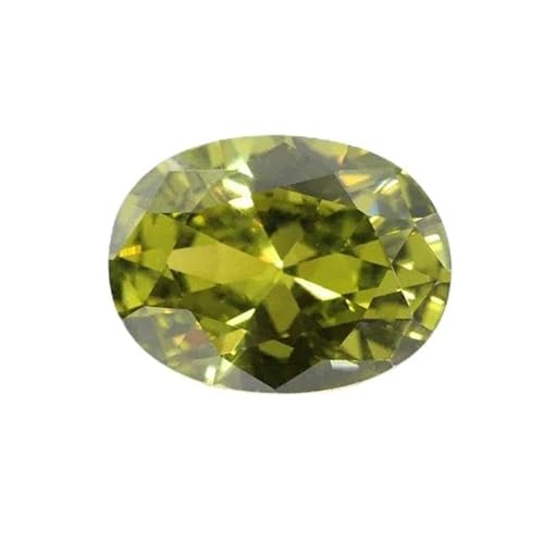Kubischer Zirkonia-Stein, mehrfarbig, ovale Form, Brillantschliff, lose CZ-Steine, synthetische Edelsteine, Perlen für Schmuck, 2 x 3–13 x 18 mm, AAAAA-olivgrün-3 x 4 mm, 50 Stück von VIOLK