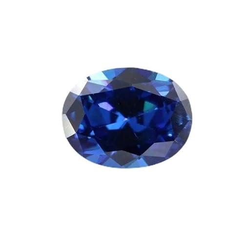 Kubischer Zirkonia-Stein, mehrfarbig, ovale Form, Brillantschliff, lose CZ-Steine, synthetische Edelsteine, Perlen für Schmuck, 2 x 3–13 x 18 mm, AAAAA-sapphire-5 x 7 mm, 50 Stück von VIOLK