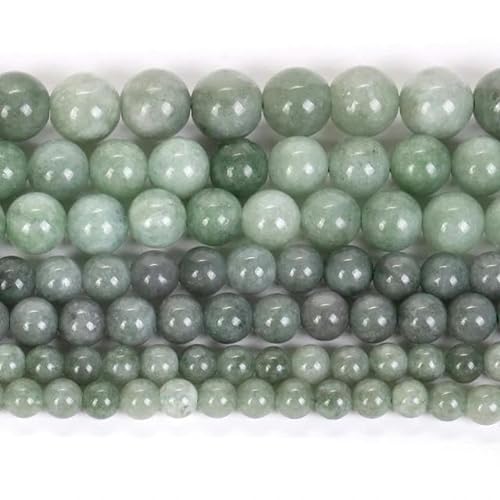 Natursteinperlen 4/6/8/10 mm Lava-Amethyst-Jade, runde Charms, lose Perlen für Schmuckherstellung, DIY-Armband-Zubehör, burmesische Jade, 8 mm, 44–46 Stück von VIOLK