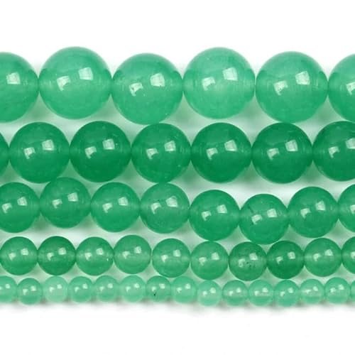 Natursteinperlen 4/6/8/10 mm Lava-Amethyst-Jade, runde Charms, lose Perlen für Schmuckherstellung, DIY-Armband-Zubehör, grüner Aventurin, 4 mm, 88–91 Stück von VIOLK