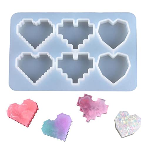 VIONNPPT 2 Pack Herz Silikon Pixel Formen DIY Harz Schimmel Herz Schlüsselanhänger, Schmuck Handwerk Kerze, Seifenputz, Geschenke Machen VIONNPPT 2 Pack Herz Silikon Pixel Formen DIY Harz Schimmel Herz Schlüsselanhänger, Schmuck Handwerk Kerze, Seifenputz, Geschenke Machen von VIONNPPT