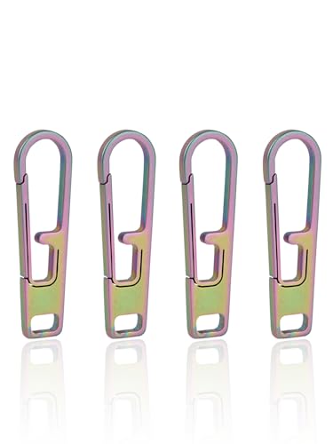 VIPERADE VAT1 Hochleistungs Reißverschlussschieber aus Titan, Universelles Zipper Ersatz Metall für Jacken, Mäntel, Koffer, Gepäck, Rucksäcke, Handtaschen und EDC Taschen (Bunt-4pcs) von VIPERADE