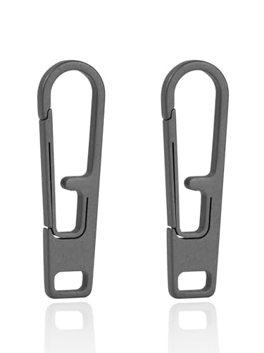VIPERADE VAT1 Hochleistungs Reißverschlussschieber aus Titan, Universelles Zipper Ersatz Metall für Jacken, Mäntel, Koffer, Gepäck, Rucksäcke, Handtaschen und EDC Taschen (Grau-2pcs) von VIPERADE