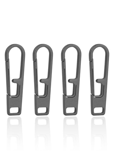 VIPERADE VAT1 Hochleistungs Reißverschlussschieber aus Titan, Universelles Zipper Ersatz Metall für Jacken, Mäntel, Koffer, Gepäck, Rucksäcke, Handtaschen und EDC Taschen (Grau-4pcs) von VIPERADE
