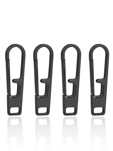 VIPERADE VAT1 Hochleistungs Reißverschlussschieber aus Titan, Universelles Zipper Ersatz Metall für Jacken, Mäntel, Koffer, Gepäck, Rucksäcke, Handtaschen und EDC Taschen (Schwarz-4pcs) von VIPERADE