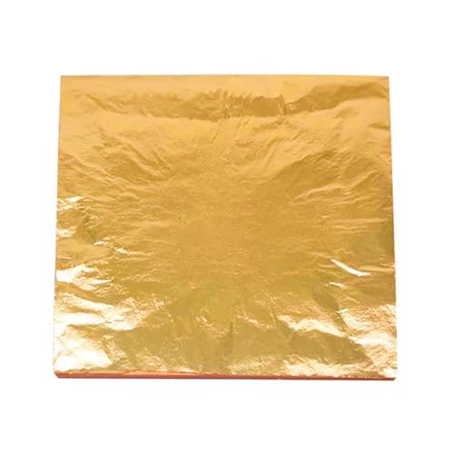 VIPERMARK 100 Stück Goldimitatfolie, verwendet für Kunst- und DIY-Projekte, Skulpturen, Vergoldung, Nägel, Bilderrahmen, Gemälde, Möbel und Wandfolie, goldfarben von VIPERMARK