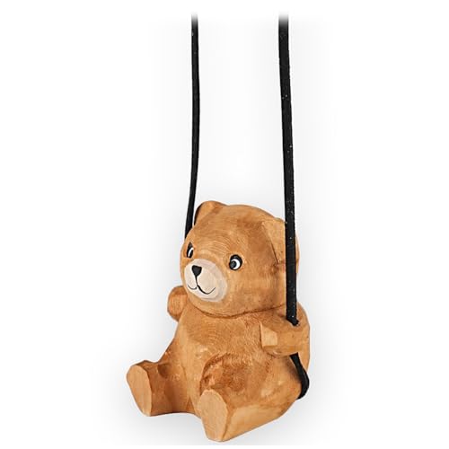 VIPbuy 100 % handgefertigtes hölzernes schwingendes Teddybär-Auto-Hängeornament – niedliche, handgeschnitzte bemalte Holzfigur, Autospiegel, hängende Accessoires, Dekoration, Geschenke VIPbuy 100 % handgefertigtes hölzernes schwingendes Teddybär-Auto-Hängeornament – niedliche, handgeschnitzte bemalte Holzfigur, Autospiegel, hängende Accessoires, Dekoration, Geschenke von VIPbuy