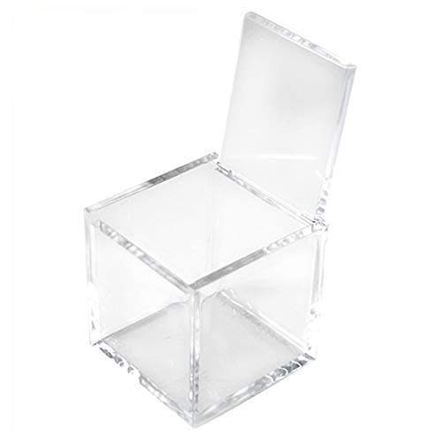 VIRSUS 50 Stück Transparente Plexiglasschachteln 5x5x5cm für Pralinen, für Hochzeiten, Taufen, Kommunionen, Feiern, Bonbonniere, Gastgeschenk, Geburten, Abschlussfeiern von VIRSUS