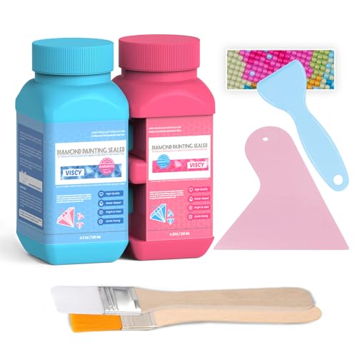 VISCY Diamond Painting Versiegelung, Diamond Painting Kleber Set mit 240 ml Kleber, 2 Silikonspateln & 2 Pinseln für dauerhaften Halt & Glanzeffekt bei Diamantmalerei & Puzzles. VISCY Diamond Painting Versiegelung, Diamond Painting Kleber Set mit 240 ml Kleber, 2 Silikonspateln & 2 Pinseln für dauerhaften Halt & Glanzeffekt bei Diamantmalerei & Puzzles. von VISCY
