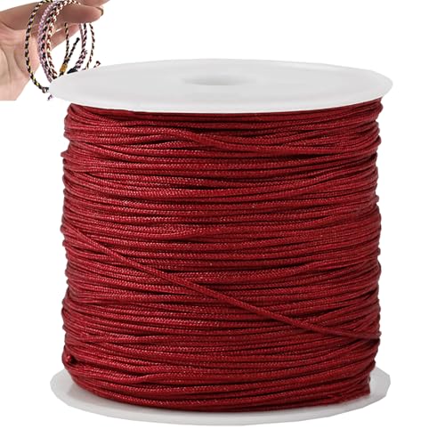 Armband Kordel, Armband Perlenschnur, 1mm 100cm Kette Regenbogen elastische Kordel für Schmuckherstellung, Armbänder, Halsketten, Kunsthandwerk und Perlenstickerei (Burgunderrot) von VISIOLEX
