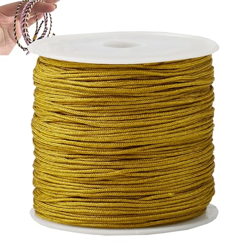 Armband Kordel, Armband Perlenschnur, 1mm 100cm Kette Regenbogen elastische Kordel für Schmuckherstellung, Armbänder, Halsketten, Kunsthandwerk und Perlenstickerei (Erdgelb) von VISIOLEX