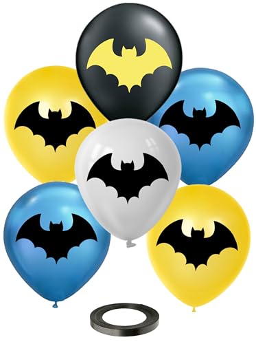 Bat Balloons 30 Pcs Printed both Sides 12" | Assorted Colors Premium Latex | Bat Birthday Party Decorations & Supplies for Kids by Vision E.D. Bat Balloons 30 Pcs Printed both Sides 12" | Assorted Colors Premium Latex | Bat Birthday Party Decorations & Supplies for Kids by Vision E.D. von VISION E.D.