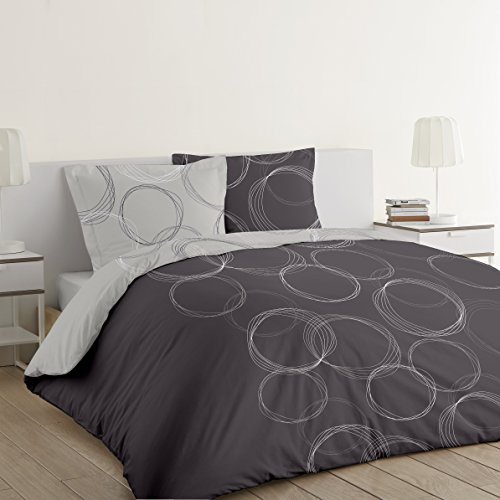 VISION - Bettwäsche Lenny Grau – wendbar – Bettbezug 140 x 200 cm mit 1 Kissenbezug für Einzelbett – 100% Baumwolle VISION - Bettwäsche Lenny Grau – wendbar – Bettbezug 140 x 200 cm mit 1 Kissenbezug für Einzelbett – 100% Baumwolle von VISION