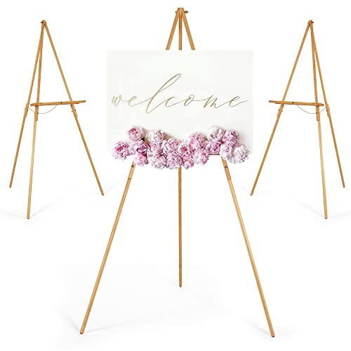 VISWIN 3 Stück 160cm Dreibein Staffelei Holz Groß, Faltbare Staffelei Groß für Hochzeit, Schilder, Poster, A-Rahmen Leinwand Ständer mit Tablett für Malen, Leinwand – Natur VISWIN 3 Stück 160cm Dreibein Staffelei Holz Groß, Faltbare Staffelei Groß für Hochzeit, Schilder, Poster, A-Rahmen Leinwand Ständer mit Tablett für Malen, Leinwand – Natur von VISWIN