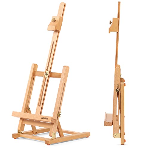 VISWIN 64cm Einfache Tischstaffelei mit H-Rahmen, für Leinwände bis zu 40cm, verstellbare Staffelei aus Buchenholz, tragbare Mal- und Präsentationsstaffelei für Erwachsene, Anfänger und Künstler VISWIN 64cm Einfache Tischstaffelei mit H-Rahmen, für Leinwände bis zu 40cm, verstellbare Staffelei aus Buchenholz, tragbare Mal- und Präsentationsstaffelei für Erwachsene, Anfänger und Künstler von VISWIN