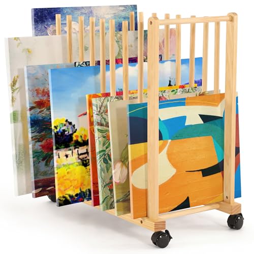 VISWIN Art Storage Rack, Art Canvas Storage, Canvas Boards Rack Art Storage mit Handle & Caster Wheels für Zeichnung Board, Panel, Papier-Pad für Kunststudios, Kunstwerke, Galerie VISWIN Art Storage Rack, Art Canvas Storage, Canvas Boards Rack Art Storage mit Handle & Caster Wheels für Zeichnung Board, Panel, Papier-Pad für Kunststudios, Kunstwerke, Galerie von VISWIN
