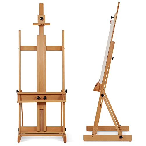 VISWIN Staffelei Groß H-Rahmen 135-231 cm H, Hält Leinwände bis zu 198 cm, Premium Atelierstaffelei Groß aus Buchenholz mit Breiterer Ablage, Leinwand Ständer für Malen, Künstler, Erwachsene VISWIN Staffelei Groß H-Rahmen 135-231 cm H, Hält Leinwände bis zu 198 cm, Premium Atelierstaffelei Groß aus Buchenholz mit Breiterer Ablage, Leinwand Ständer für Malen, Künstler, Erwachsene von VISWIN