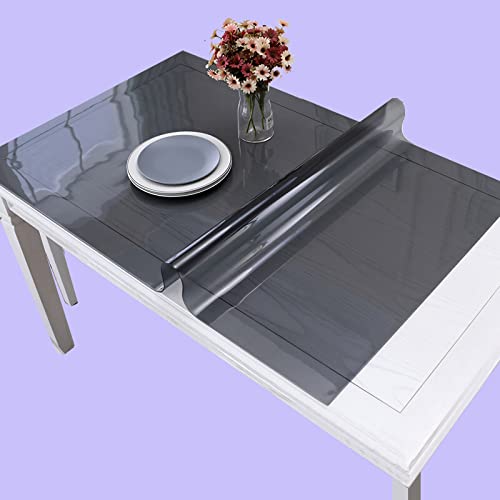 VISZC Transparente Glasklar Folie Tischdecke aus PVC -2mm-Rechteck -Schwarz -60x230cm Tischläufer Abwaschbar Schutzfolie Glasklar Folie wasserdicht Tischschoner Anpassbar von VISZC