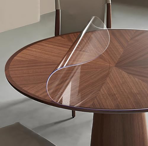 Magilona Home Runde, wasserdichte PVC-Tischdecke, 1,5 mm dick, Schutz für Tisch und Schreibtisch, Tischauflage mit Hitzeschutz, individuelle Größe, farblos, 24 Inch(60cm) von VITA FELICE
