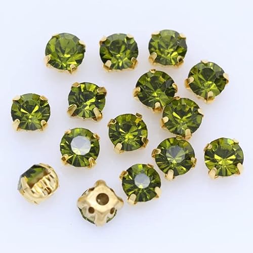 VITAU 100 Stück 4 mm goldene Krallen zum Aufnähen runder Strasssteine ​​für Handarbeiten DIY Glaskristalle Kleidung Hochzeitskleid Handwerk von VITAU