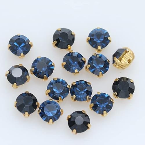 VITAU 100 Stück 4 mm goldene Krallen zum Aufnähen runder Strasssteine ​​für Handarbeiten DIY Glaskristalle Kleidung Hochzeitskleid Handwerk von VITAU