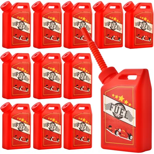 VITEVER 12-Pack Race Car Tassen mit Strohhalmen und Deckeln, 11 oz Kinder Party Favor Tassen, rote Benzintank Trinkbecher für Racing Car Thema Geburtstag Party Zubehör Party Dekorationen von VITEVER