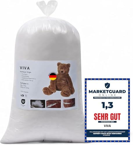 VIVAINT Füllwatte 3kg Waschbar für kuscheltiere Allergikerfreundlich - Bastelwatte, Kissenfüllung & Füllmaterial für Kissen, Watte für Wolkendecke & DIY Projekte, Oeko-Tex Zertifiziert (3000g) von VIVAINT