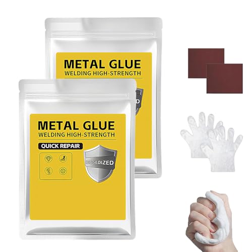 Plastikstahl-Eisenkleber, Hochfester Schweißkleber für Metall, Leistungsstarkes hitzebeständiges Rohr-Dichtmittel, Epoxidharz zur Reparatur von Leckagen für Glas und Keramik (Grau, 2 Stück) von VIVBCLI