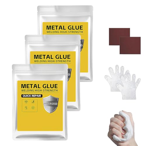 Plastikstahl-Eisenkleber, Hochfester Schweißkleber für Metall, Leistungsstarkes hitzebeständiges Rohr-Dichtmittel, Epoxidharz zur Reparatur von Leckagen für Glas und Keramik (Weiß, 3 Stück) von VIVBCLI