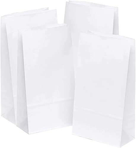 Papiertüte 50 weiß 16 * 30 * 10 cm Geschenktüte Kraftpapier Basteln DIY Bodenbeutel Süßigkeiten Geschenkverpackung Tasche Urlaub Geburtstagsfeier Kraftpapier von VIVIIHOO