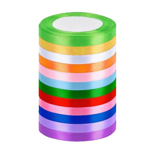 VIVIIHOO Satinband Schleifenband Geschenkband 12 Farben, 10mm x 22m, Polyester Seidenband Stoffband Set für Hochzeit Dekoration, Basteln, Geschenk Verpacken VIVIIHOO Satinband Schleifenband Geschenkband 12 Farben, 10mm x 22m, Polyester Seidenband Stoffband Set für Hochzeit Dekoration, Basteln, Geschenk Verpacken von VIVIIHOO