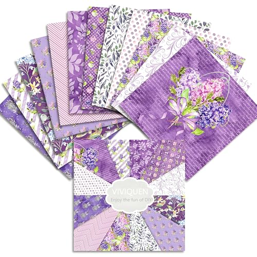 VIVIQUEN 24 Stück lila Blumen-Scrapbook-Papier, 30,5 cm, Gartenblume, botanisch, einseitig, Spezial-Bastelpapier, flach gefaltet für DIY-Hintergrund, Karten, Kunst, Fotoalbum, Dekoration VIVIQUEN 24 Stück lila Blumen-Scrapbook-Papier, 30,5 cm, Gartenblume, botanisch, einseitig, Spezial-Bastelpapier, flach gefaltet für DIY-Hintergrund, Karten, Kunst, Fotoalbum, Dekoration von VIVIQUEN