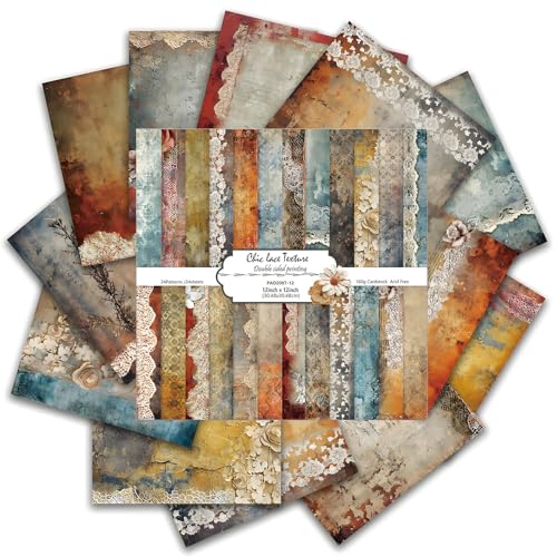 VIVIQUEN Scrapbook-Papier, Retro-Stil, braun, Spitze, 30,5 x 30,5 cm, Vintage, doppelseitig, Spezial-Bastelpapier, flach gefaltet, für DIY-Hintergrundkarten, Kunst, Fotoalbum, Dekoration VIVIQUEN Scrapbook-Papier, Retro-Stil, braun, Spitze, 30,5 x 30,5 cm, Vintage, doppelseitig, Spezial-Bastelpapier, flach gefaltet, für DIY-Hintergrundkarten, Kunst, Fotoalbum, Dekoration von VIVIQUEN