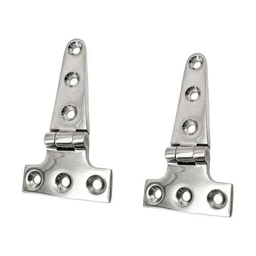 VIVIWI 2 Stück Stahl-T-Scharniere, starke Türscharniere, erosionsbeständig, Metall-Upgrades für den Außenbereich, Marine-Schrank, Möbel-Hardware von VIVIWI