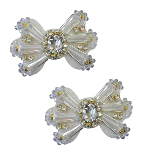 VIVIWI 2 x Strass-Schleifenaufnäher, schöne dekorative Flicken mit Schleife, Aufnäher für Kleidung, Hut, Haarnadeln VIVIWI 2 x Strass-Schleifenaufnäher, schöne dekorative Flicken mit Schleife, Aufnäher für Kleidung, Hut, Haarnadeln von VIVIWI