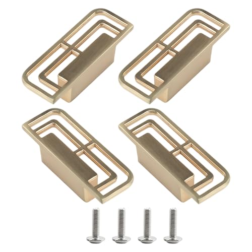 VIVIWI 4 x Metall-Knauf für Kommoden, Küchenschrank, Tür, Kleiderschrank, einfache quadratische Schubladenknöpfe, Möbelbeschläge von VIVIWI