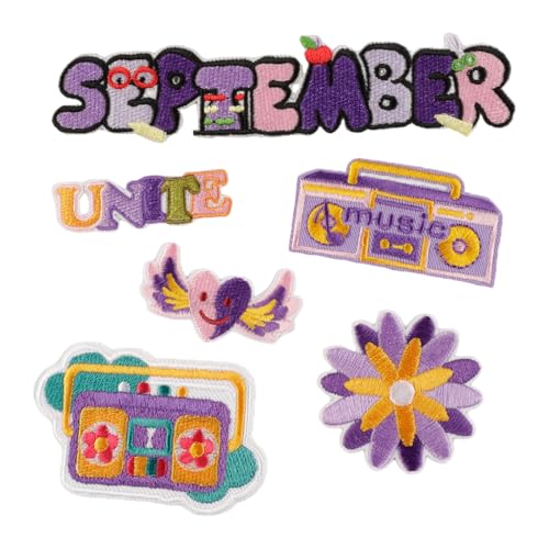 VIVIWI 6-teiliges Stickerei-Flicken-Set für Bekleidungszubehör, Cartoon-Buchstaben-Designs, leicht zu nähen und leuchtende Farben VIVIWI 6-teiliges Stickerei-Flicken-Set für Bekleidungszubehör, Cartoon-Buchstaben-Designs, leicht zu nähen und leuchtende Farben von VIVIWI