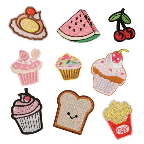 VIVIWI 9 x Cartoon-Dessert-Aufnäher zum Aufnähen auf Mützen, Kleidungsstücken, Zubehör, Basteln, Dekoration für Erwachsene und Kinder VIVIWI 9 x Cartoon-Dessert-Aufnäher zum Aufnähen auf Mützen, Kleidungsstücken, Zubehör, Basteln, Dekoration für Erwachsene und Kinder von VIVIWI